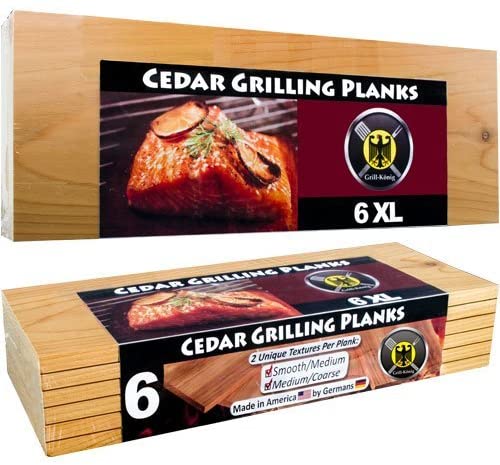 6 Planches à griller pour barbecue en bois de cèdre de taille XL – lot de 6